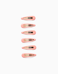 Pack 6 Pinces à Cheveux Métalliques pour Bébé et Fille, Rose