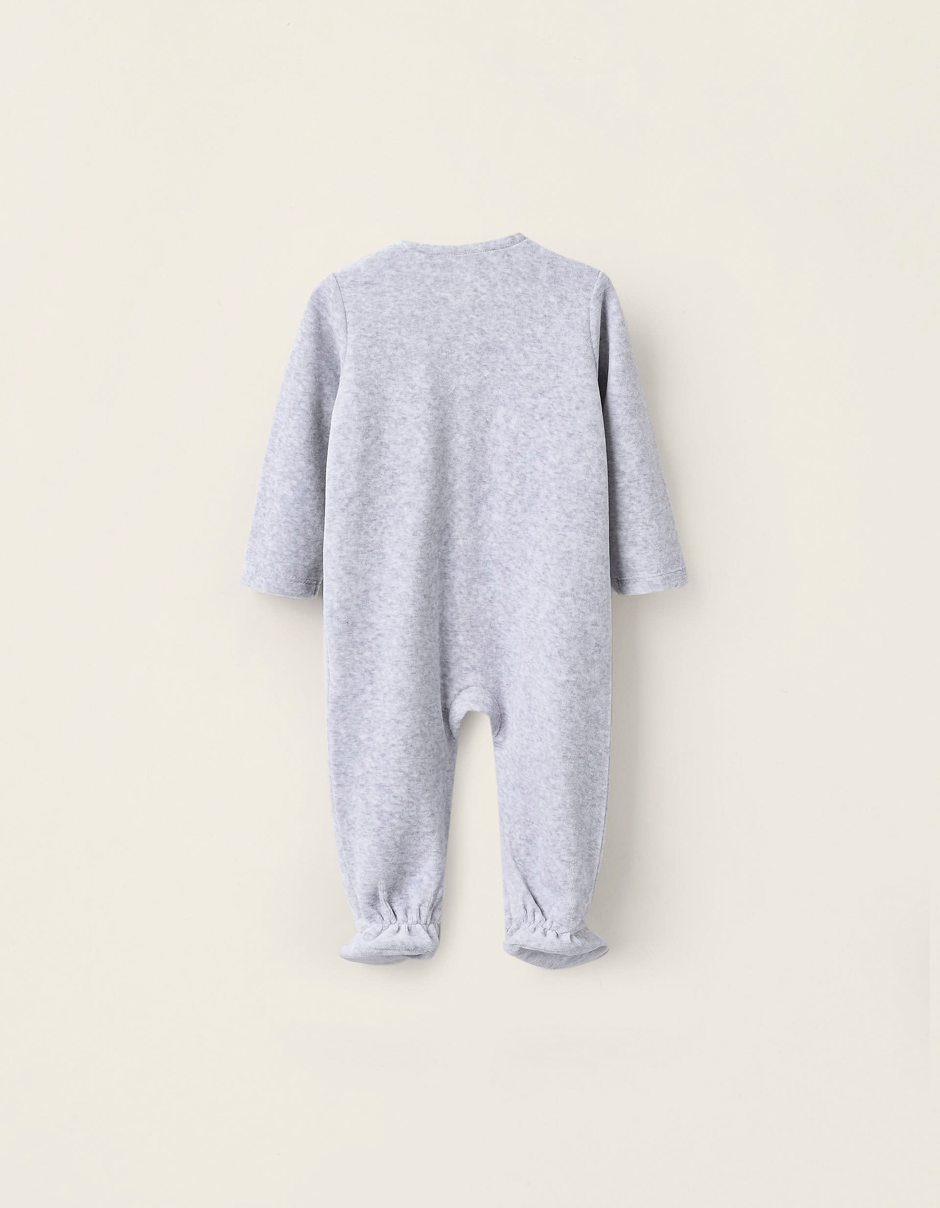 Newborns' Velours Sleepsuit with Sailor Collar, Grey