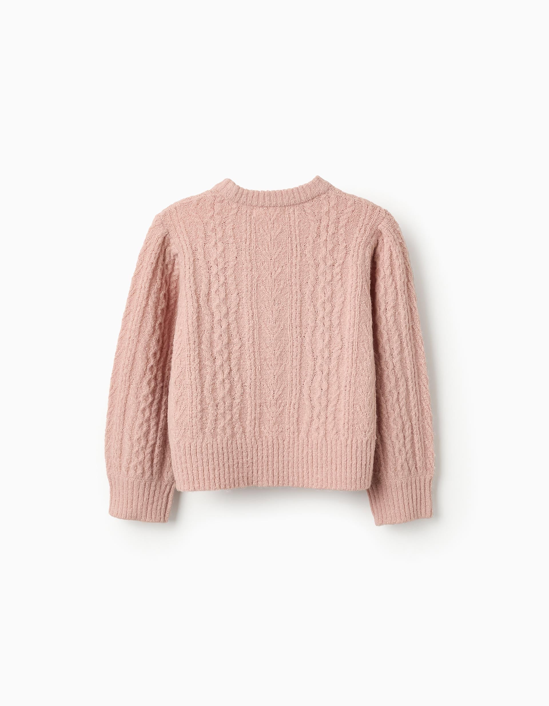 Cable Knit Jumper for Girls, Pink