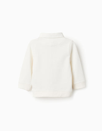 Camiseta en Jersey Grueso para Bebé Niño 'Cigüeña', Blanco