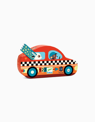 Puzzle 16Pcs Djeco Carro De Corrida 3A+