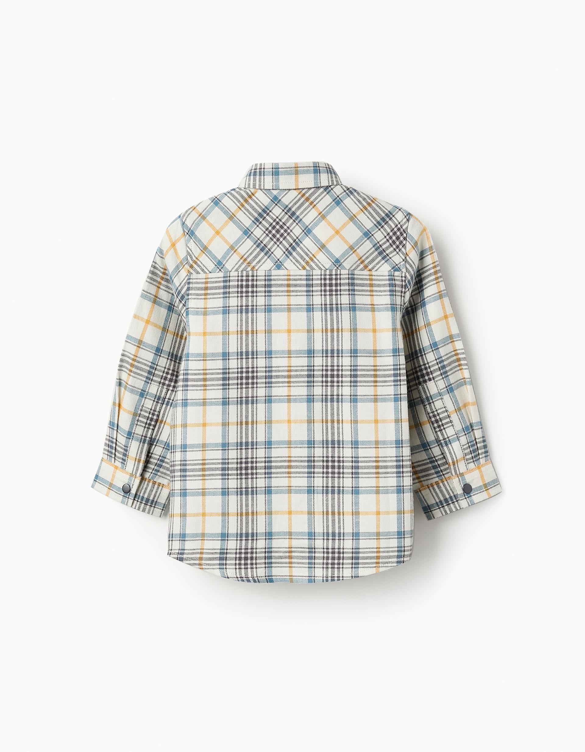 Flannel Checked Shirt for Baby Boys, Beige