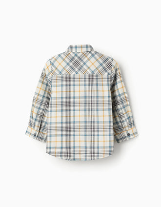 Chemise en Flanelle à Carreaux pour Bébé Garçon, Beige