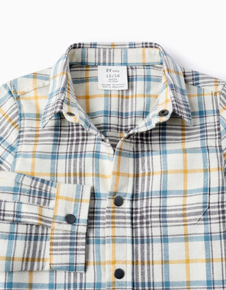 Chemise en Flanelle à Carreaux pour Bébé Garçon, Beige