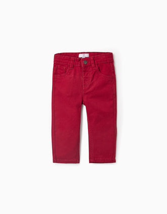 Pantalón de Sarga para Bebé Niño, Rojo