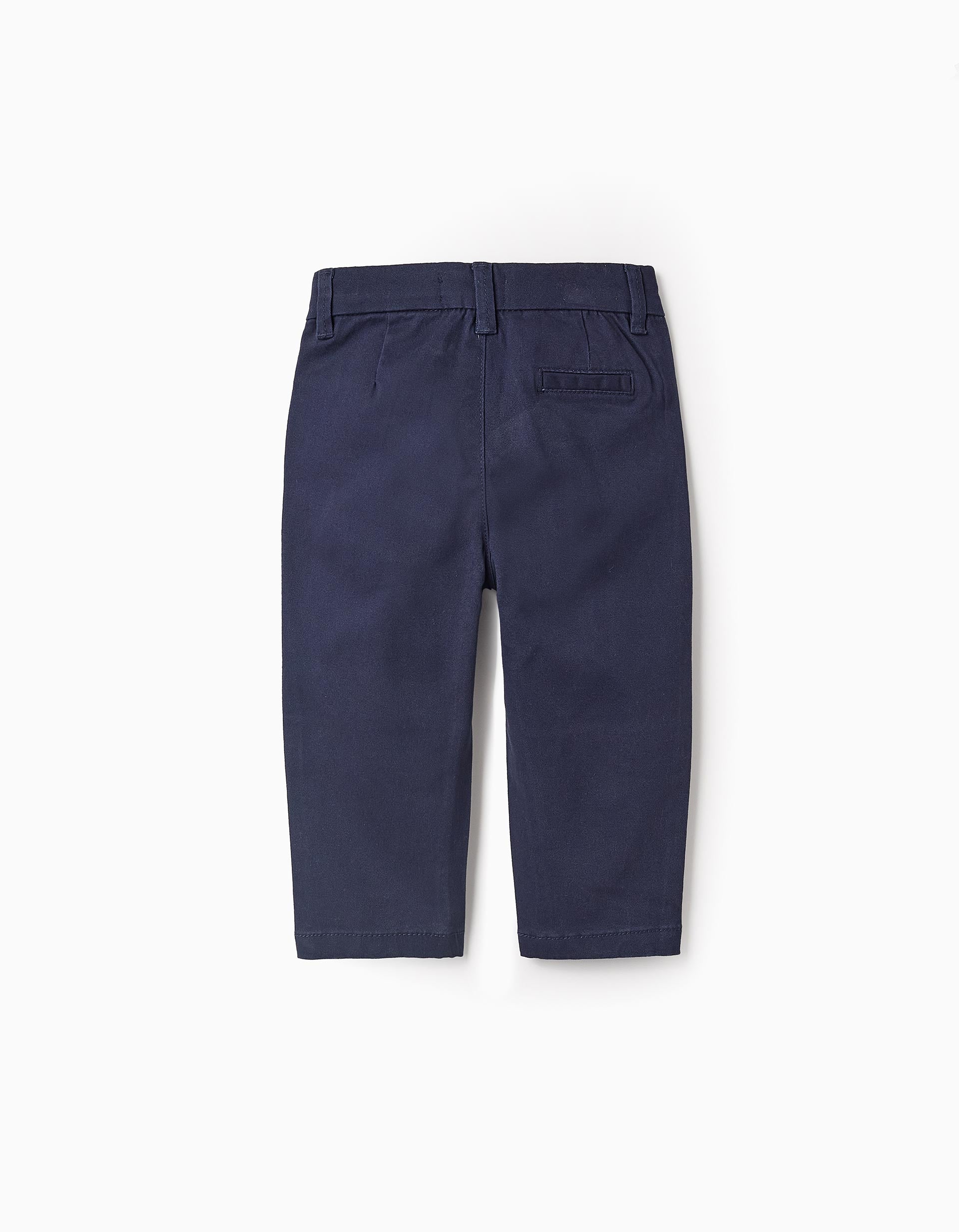 Dark Blue Twill Chino Trousers for Baby Boys