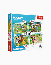 Puzzle 4 Em 1 Trefl Mickey Nice Day 4A+