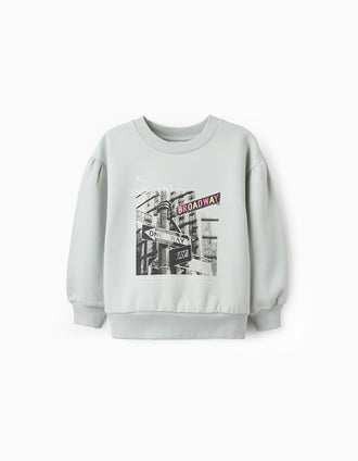 Sudadera Perchada para Niña 'Broadway', Verde Agua