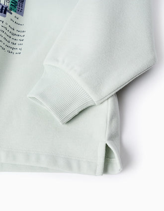 Sudadera Perchada con Capucha para niña 'Empire State Building', Verde Agua