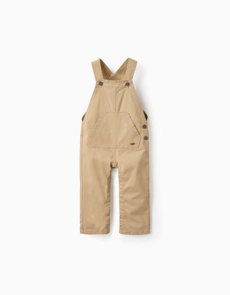 Salopette en Sergé pour Bébé Garçon, Beige