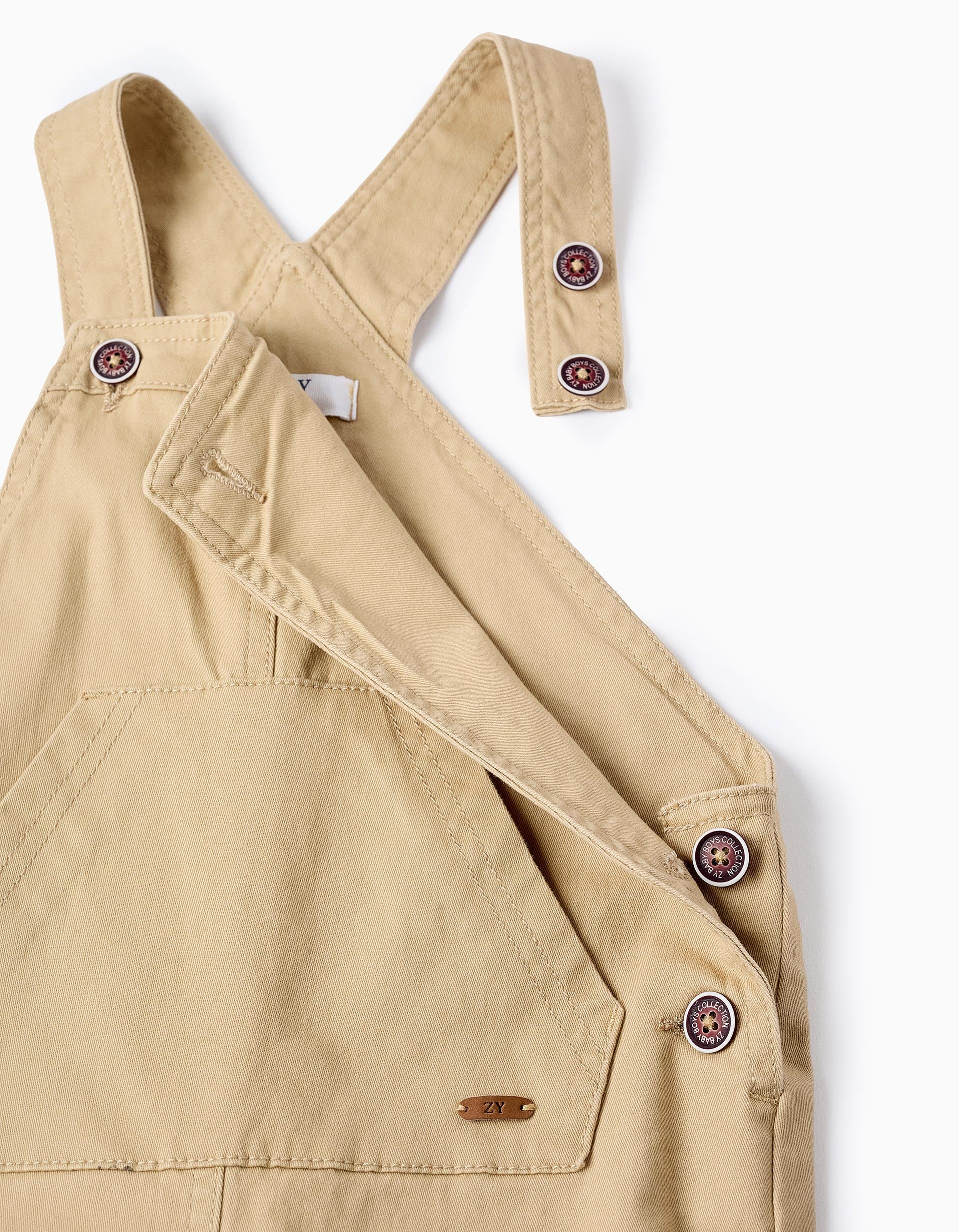 Twill Dungarees for Baby Boys, Beige