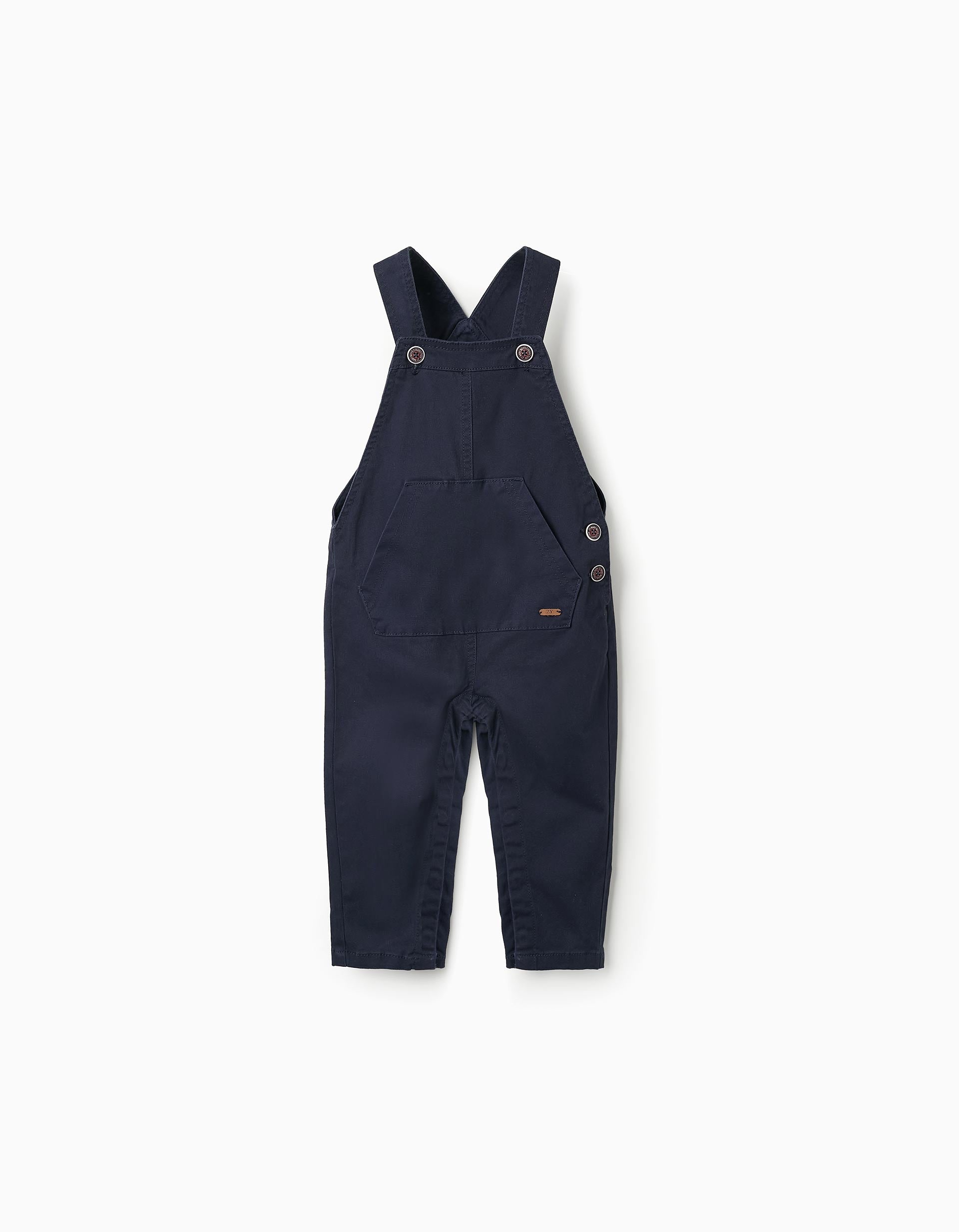 Twill Dungarees for Baby Boys, Dark Blue