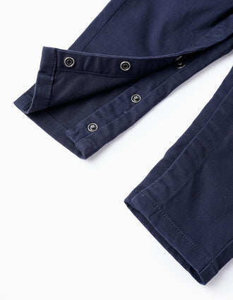 Salopette en Sergé pour Bébé Garçon, Bleu Foncé