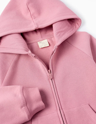 Casaco + T-shirt + Calças Cardadas para Menina 'New York', Rosa/Branco