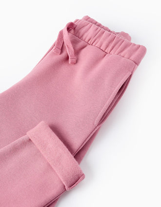 Casaco + T-shirt + Calças Cardadas para Menina 'New York', Rosa/Branco