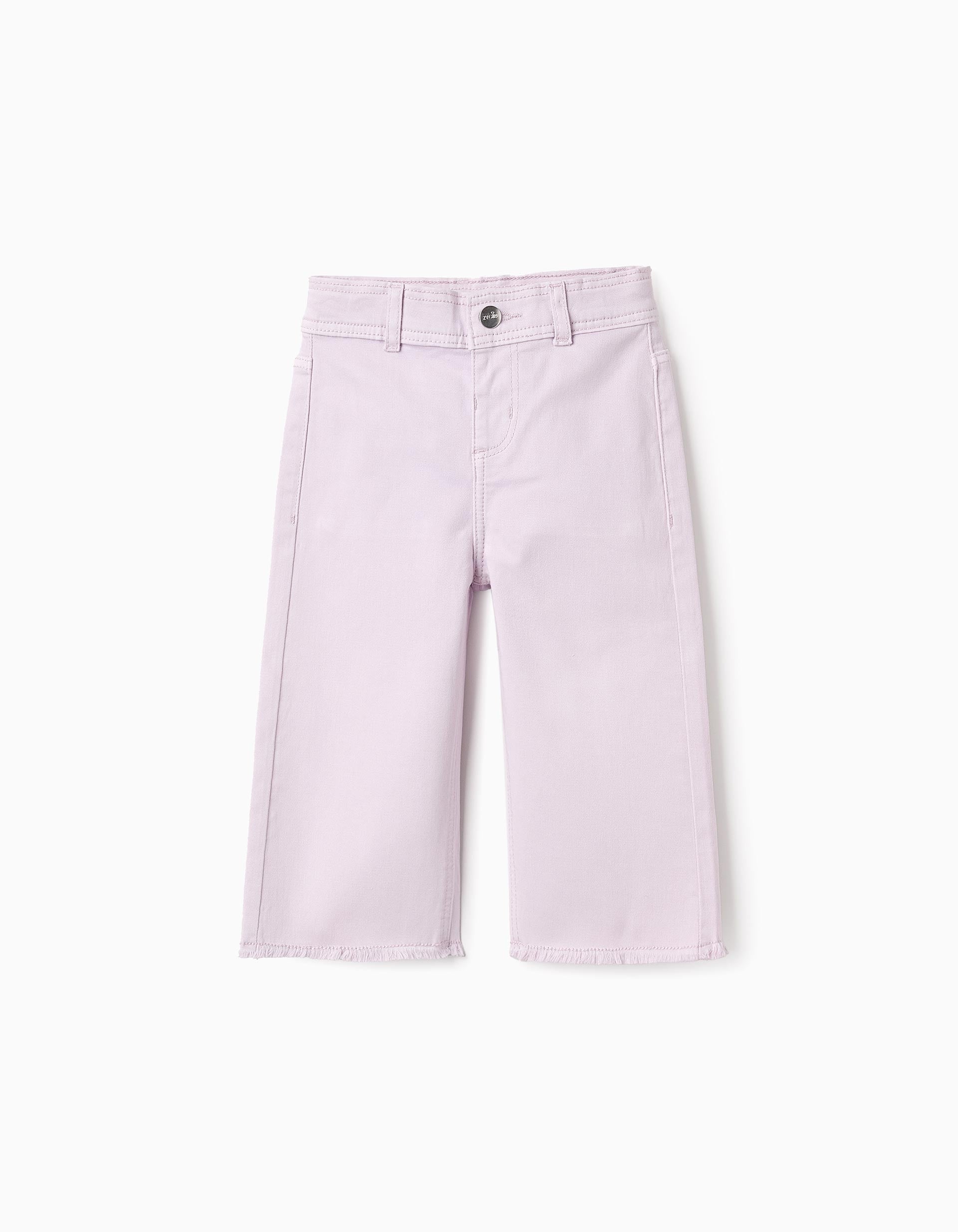 Denim Trousers for Baby Girls 'Wide Leg', Lilac