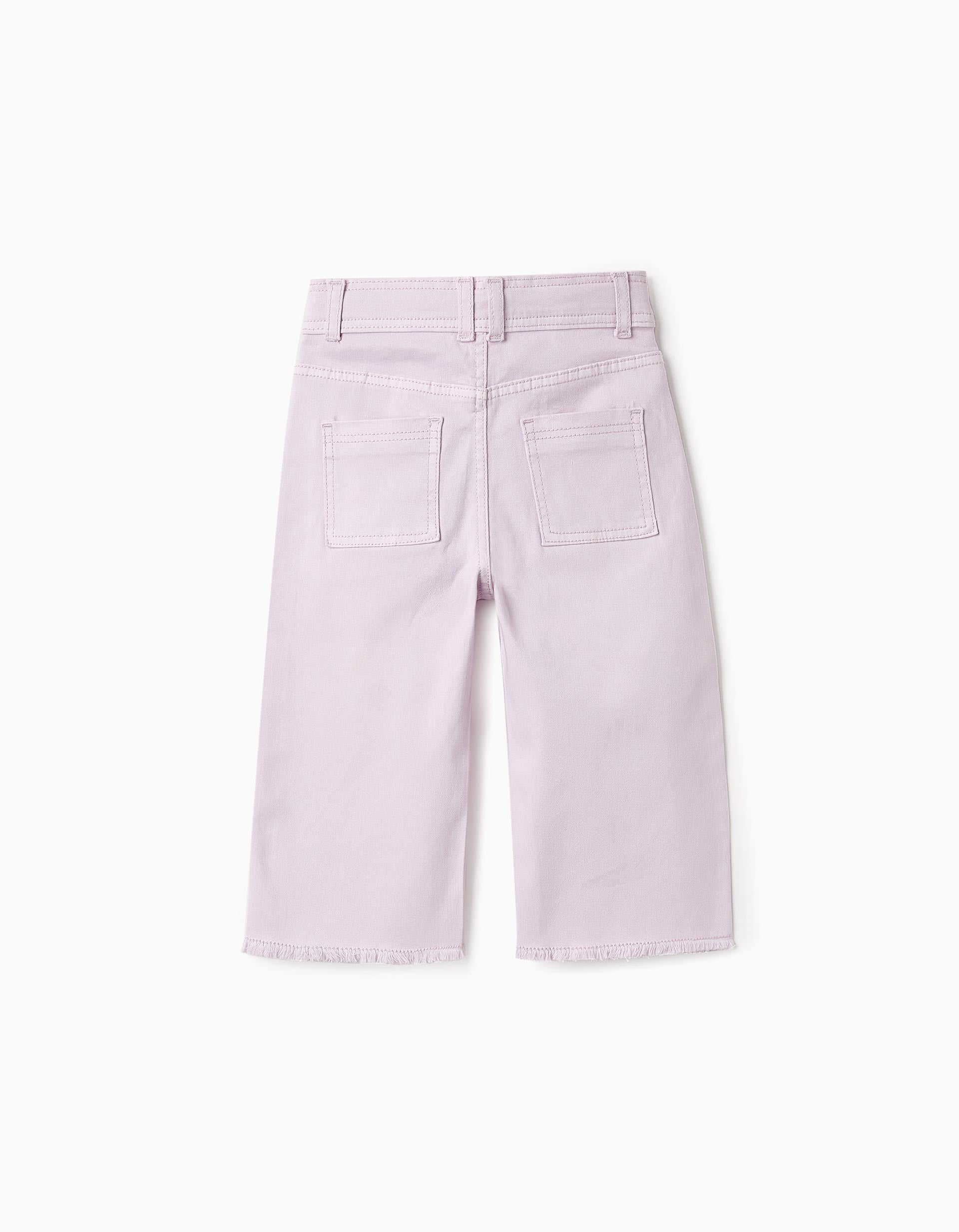 Denim Trousers for Baby Girls 'Wide Leg', Lilac