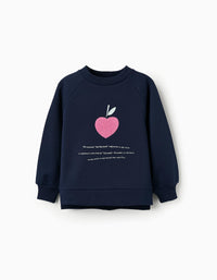 Sweat Cardada para Menina 'Big Apple', Azul Escuro