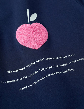 Sweat Cardada para Menina 'Big Apple', Azul Escuro