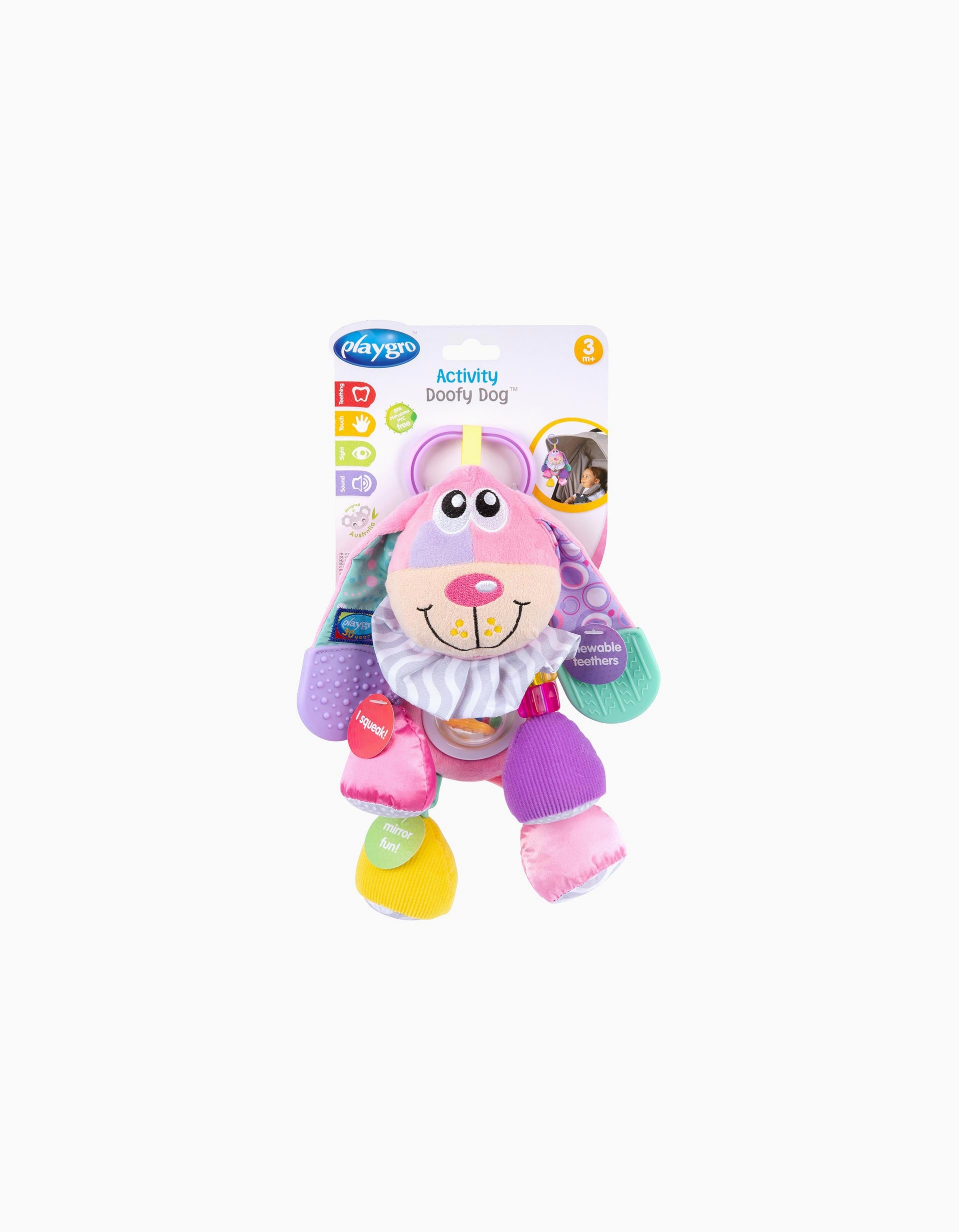 Brinquedo de Actividades Doofy Cão Rosa Playgro 3M+