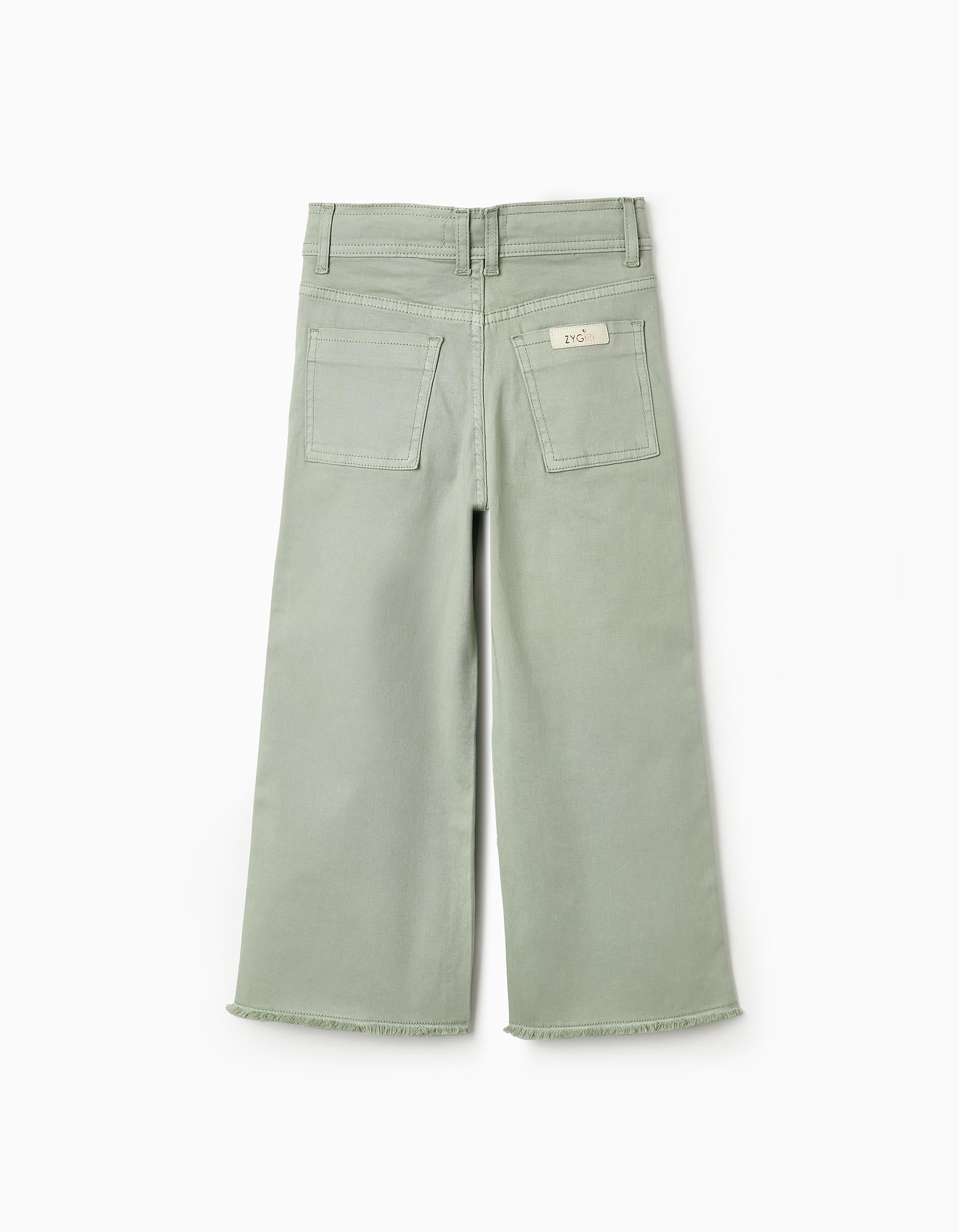 Twill Trousers for Girls 'Wide Leg', Aqua Green