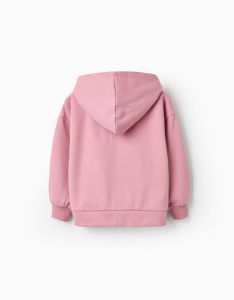 Veste Grattée avec Capuche pour Fille 'Big Apple', Rose