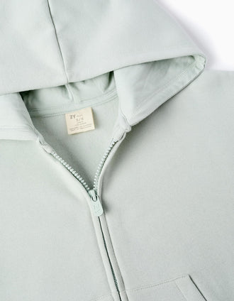 Veste Grattée avec Capuche pour Fille 'Big Apple', Vert Eau