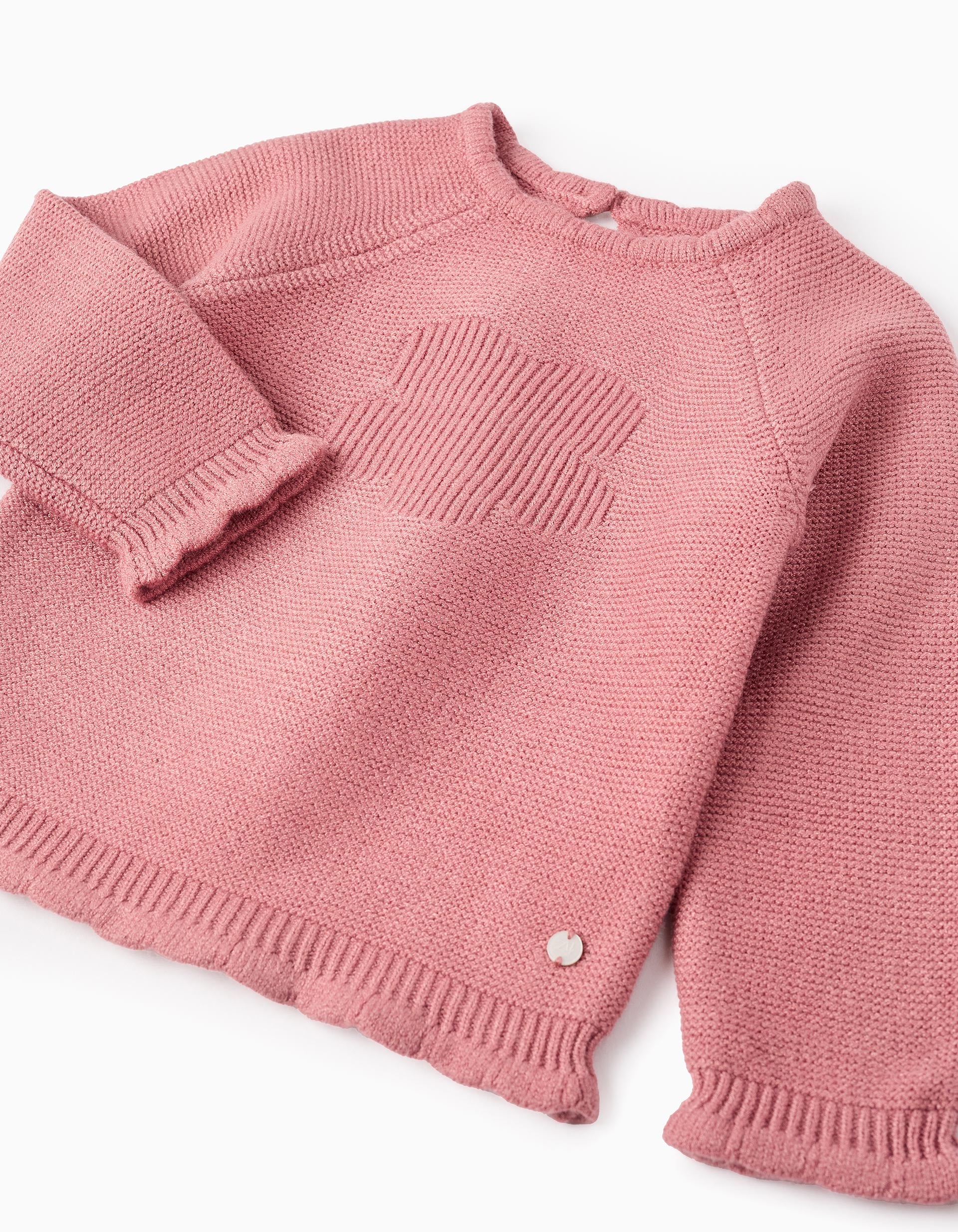 Knitted Jumper for Baby Girls 'Flower', Pink