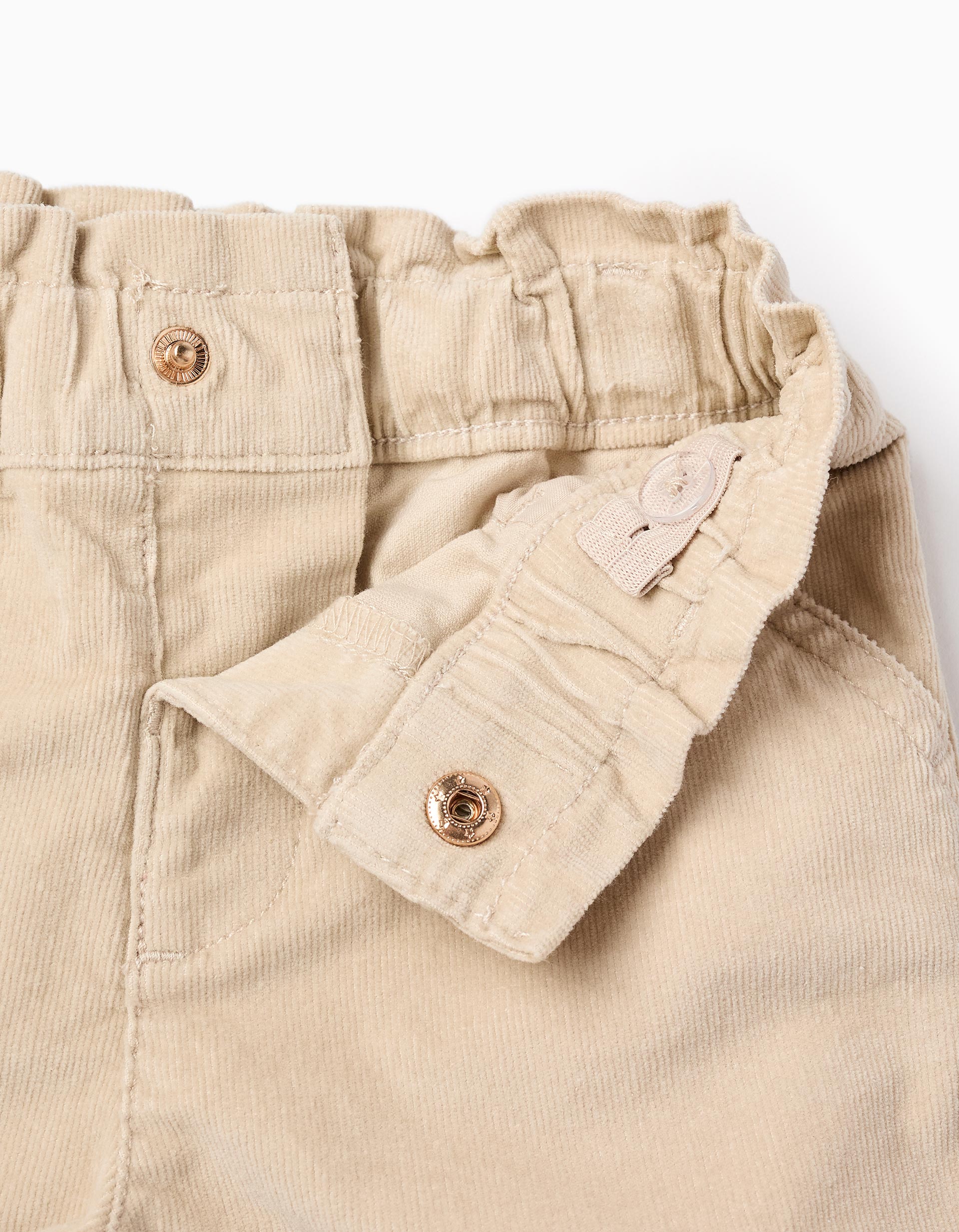 Corduroy Shorts for Baby Girls 'Paperbag', Beige