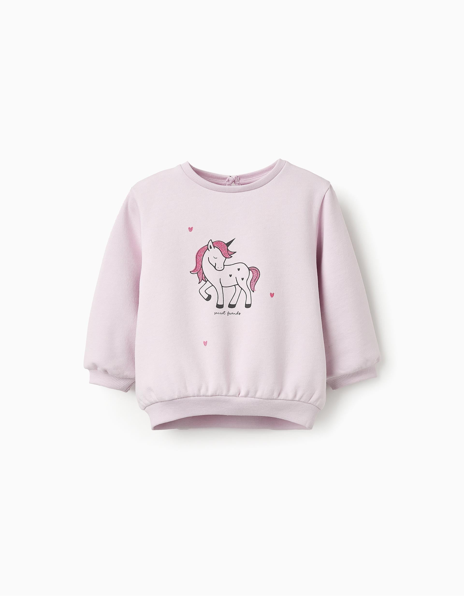 Fleece Sweatshirt with Unicorn Print for Baby Girls, Lilac