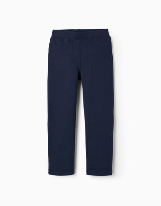 Jeggings Cardadas com Bolsos para Menina, Azul Escuro