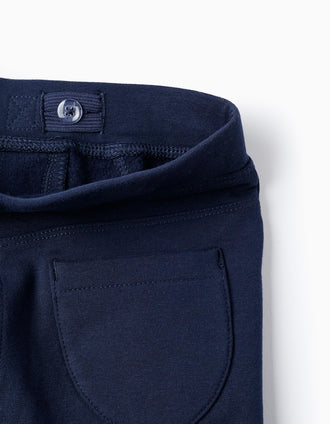 Jeggings Cardadas com Bolsos para Menina, Azul Escuro