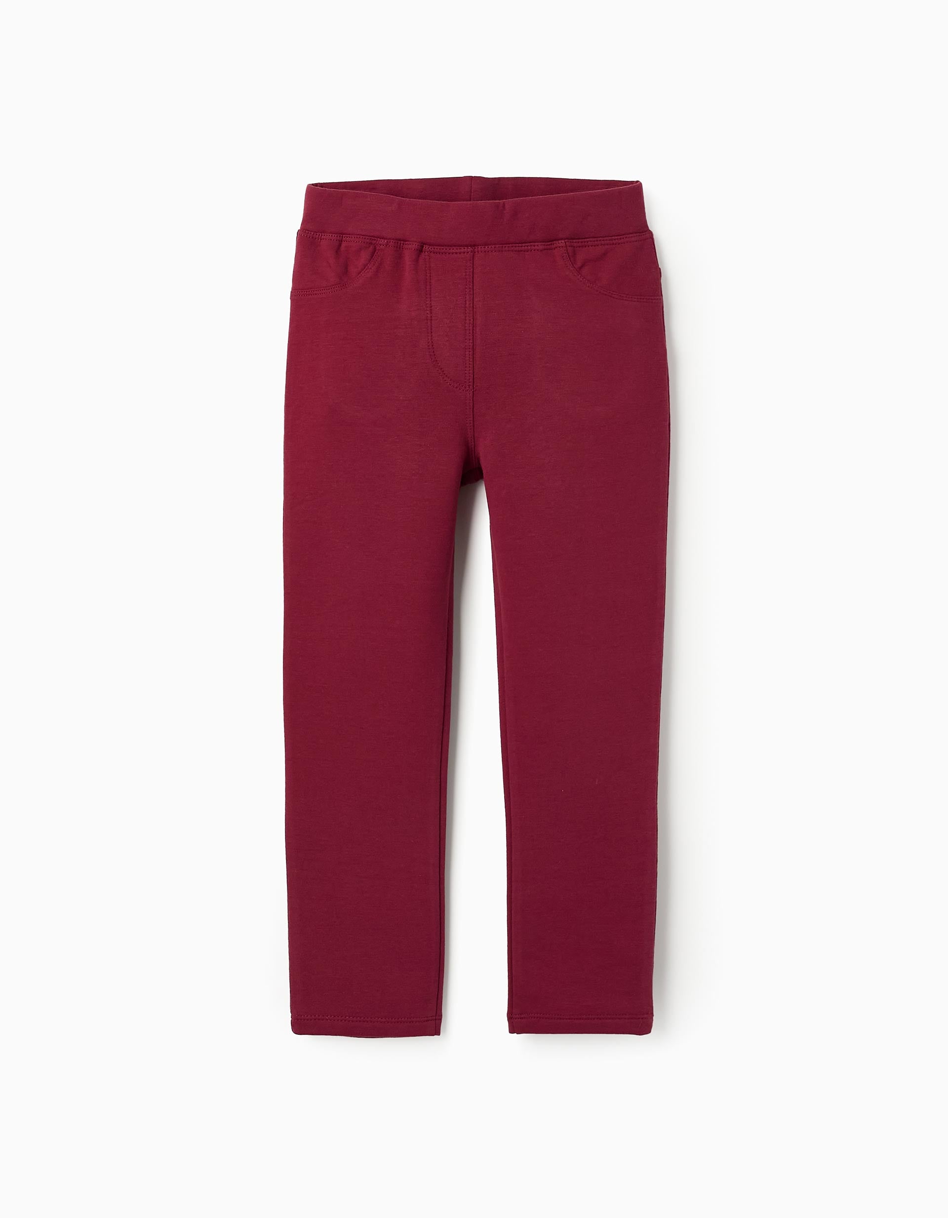 Brushed Jeggings for Girls, Red