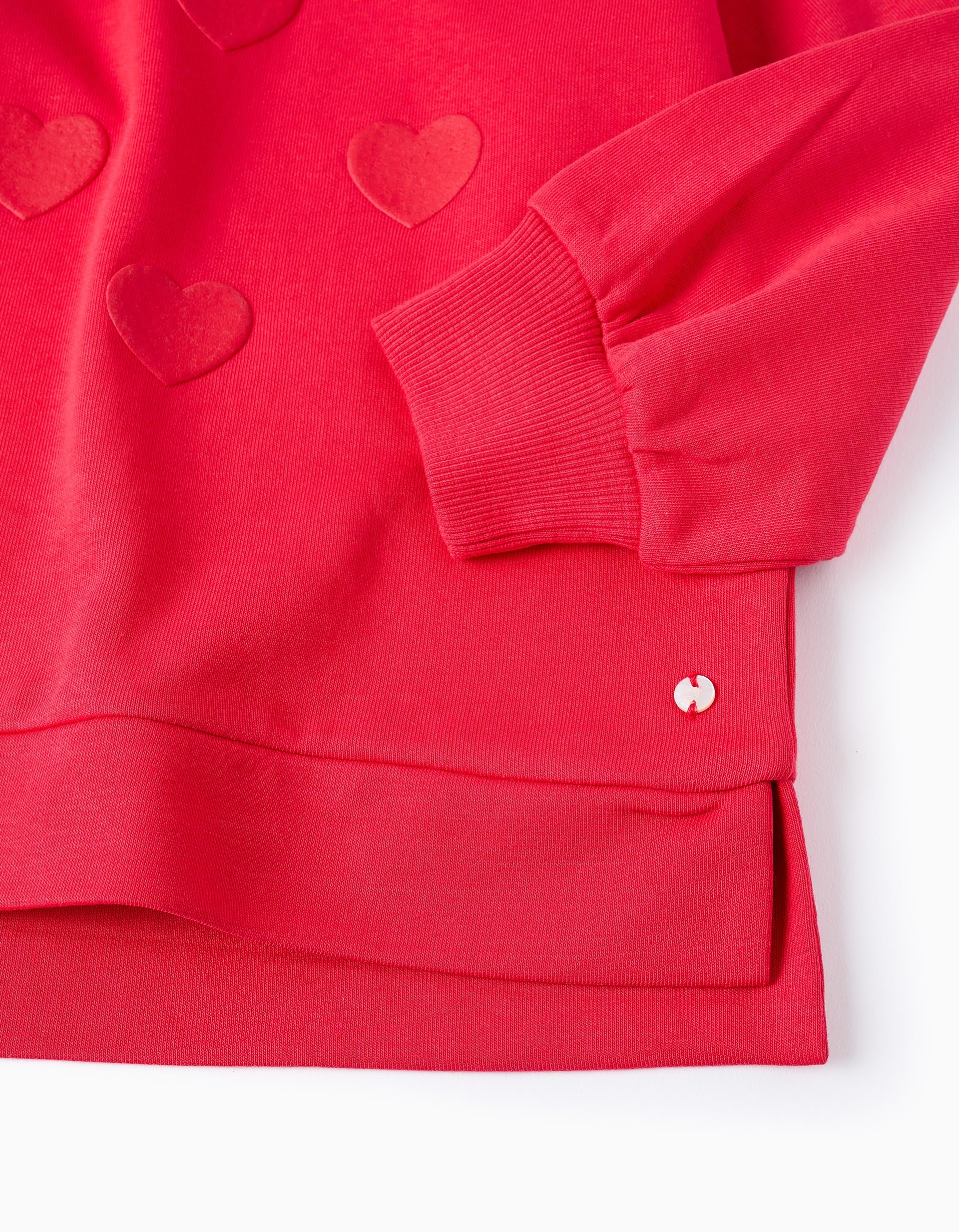 Sweatshirt for Girls 'Hearts', Red