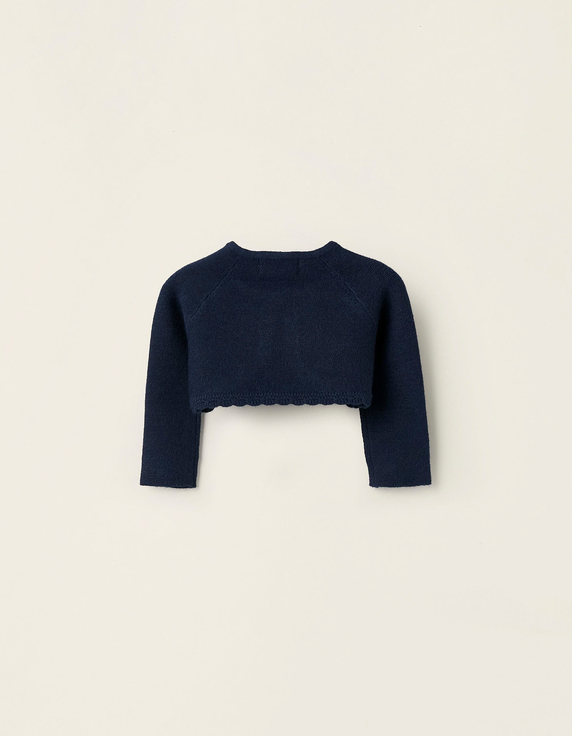 Bolero Cardigan for Newborn Girls, Dark Blue