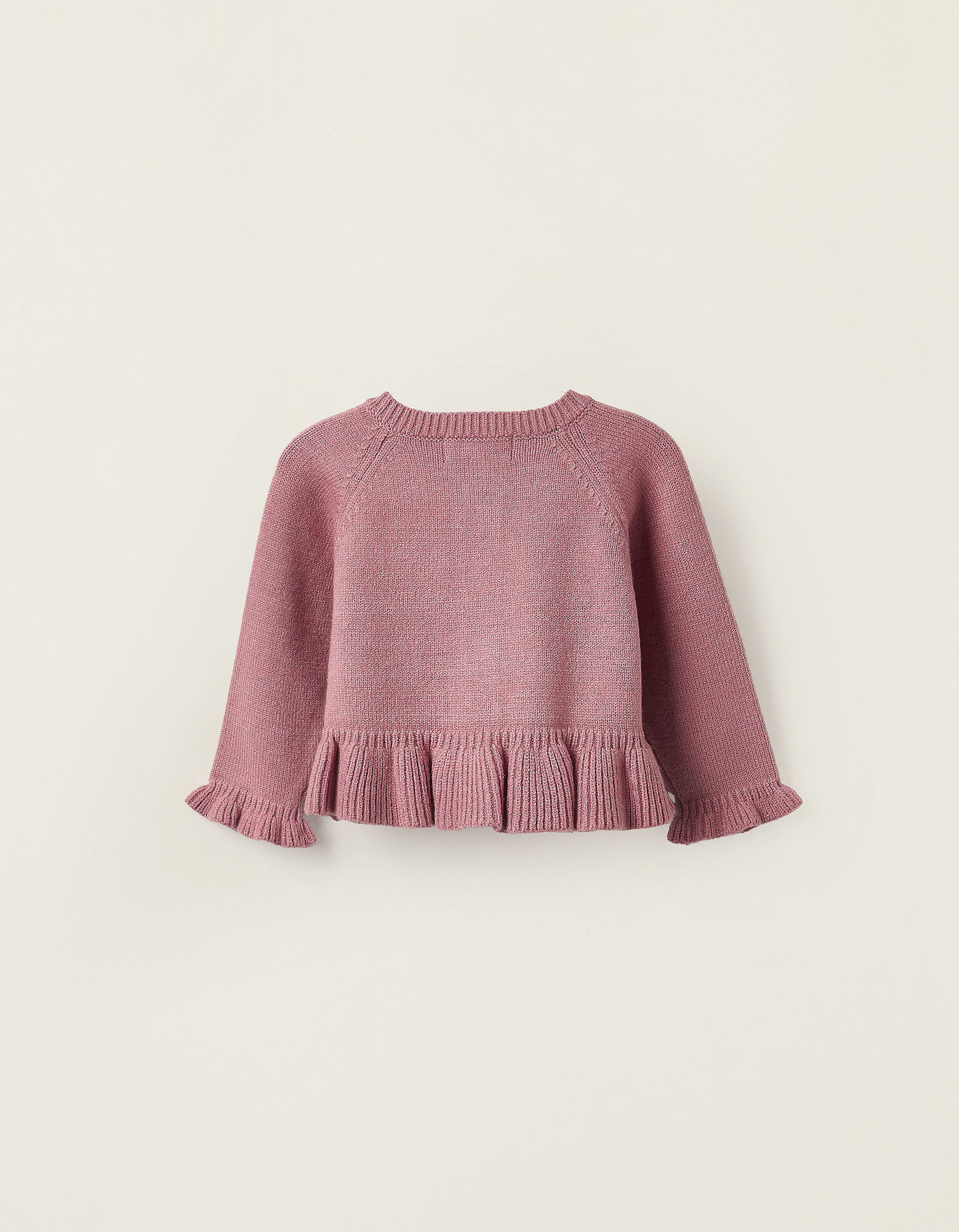 Cardigan with Ruffles for Newborn Girls, Pink