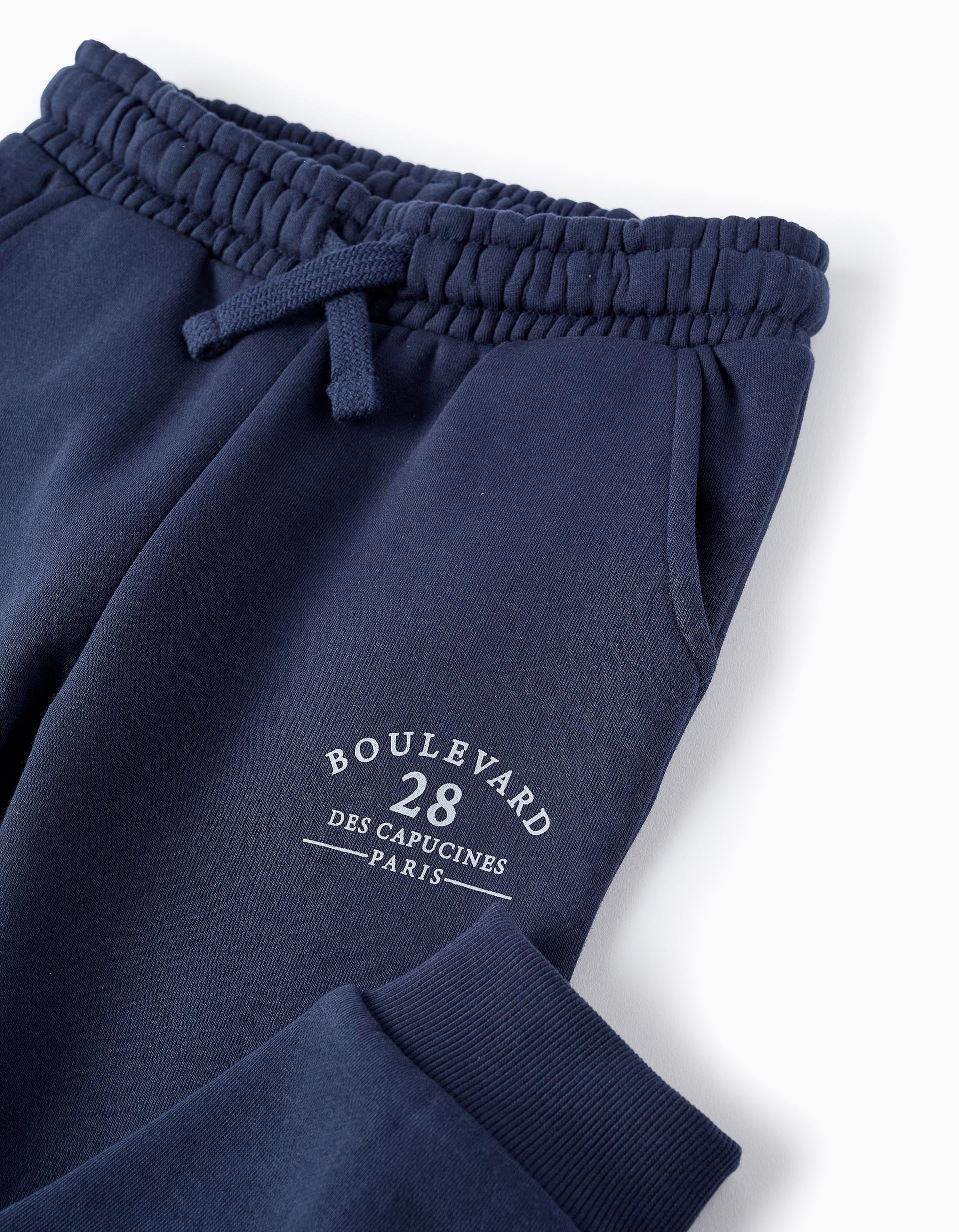 Fleece Cotton Joggers for Boys 'ZY Paris', Dark Blue