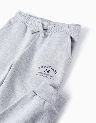 Pantalon en Coton Gratté pour Garçon 'ZY Paris', Gris