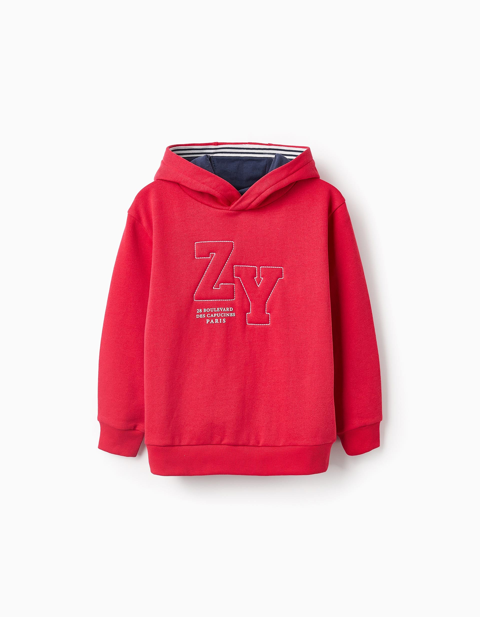 Fleece Hooded Jacket for Boys 'ZY Paris', Red