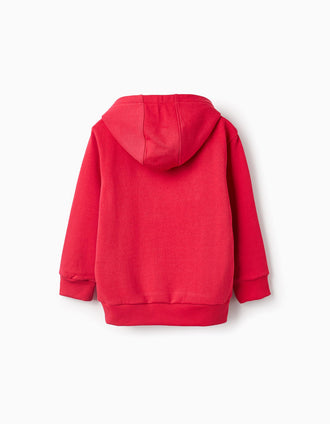 Sweat Gratté Avec Capuche pour Garçon 'ZY Paris', Rouge