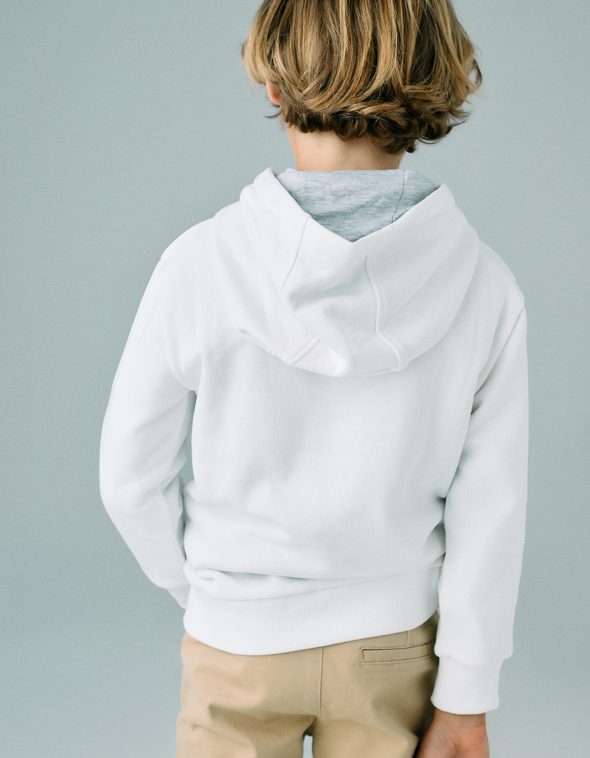 Fleece Hooded Jacket for Boys 'ZY Paris', White