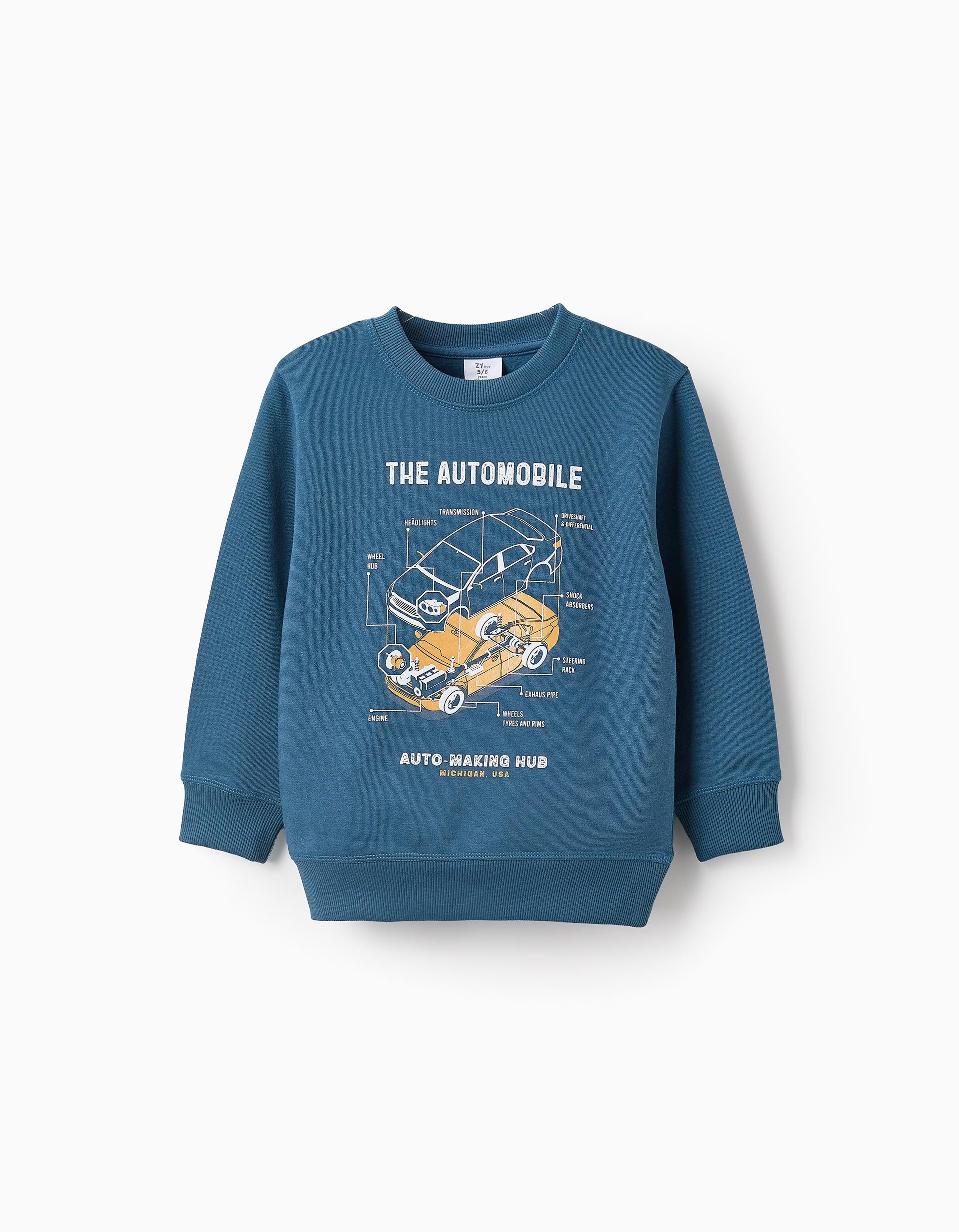 Fleece Sweatshirt for Boys 'Mechanical', Turquoise