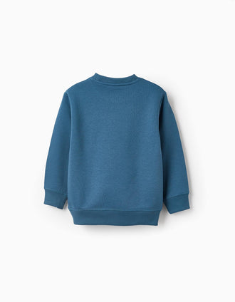 Sweat Gratté pour Garçon 'Mécanique', Turquoise