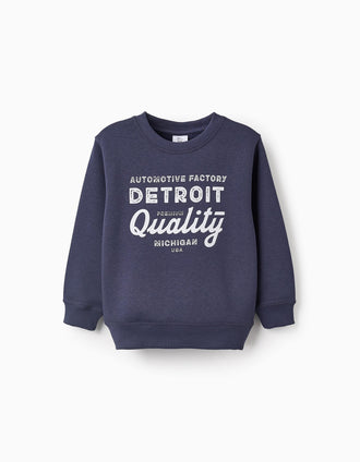 Sweat Gratté pour Garçon 'Detroit', Bleu Foncé