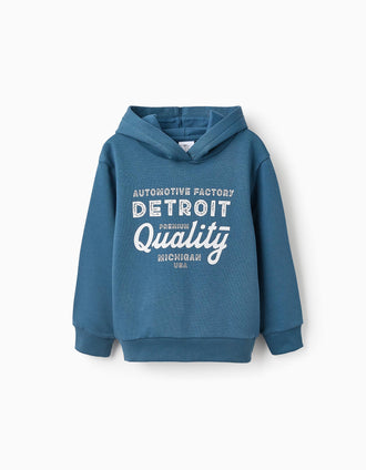 Sweat Gratté avec Capuche pour Garçon 'Detroit', Turquoise