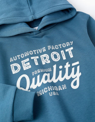 Sweat Gratté avec Capuche pour Garçon 'Detroit', Turquoise