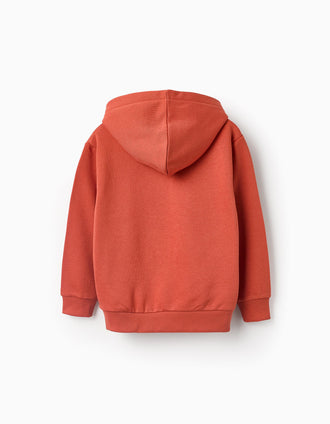 Sweat Gratté avec Capuche pour Garçon 'Repair Center', Orange