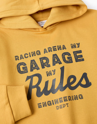 Sweat Gratté avec Capuche pour Garçon 'My Garage', Jaune