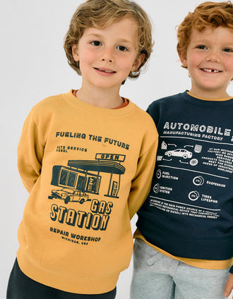 Sudadera + Pantalón Perchado para Niño 'Michigan', Amarillo/Gris Oscuro