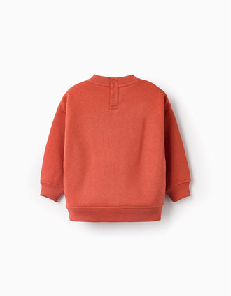 Sweat Cardada para Bebé Menino 'Fix', Laranja
